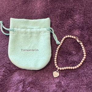 Tiffany & Co. Silver Bead Bracelet with Heart Charm